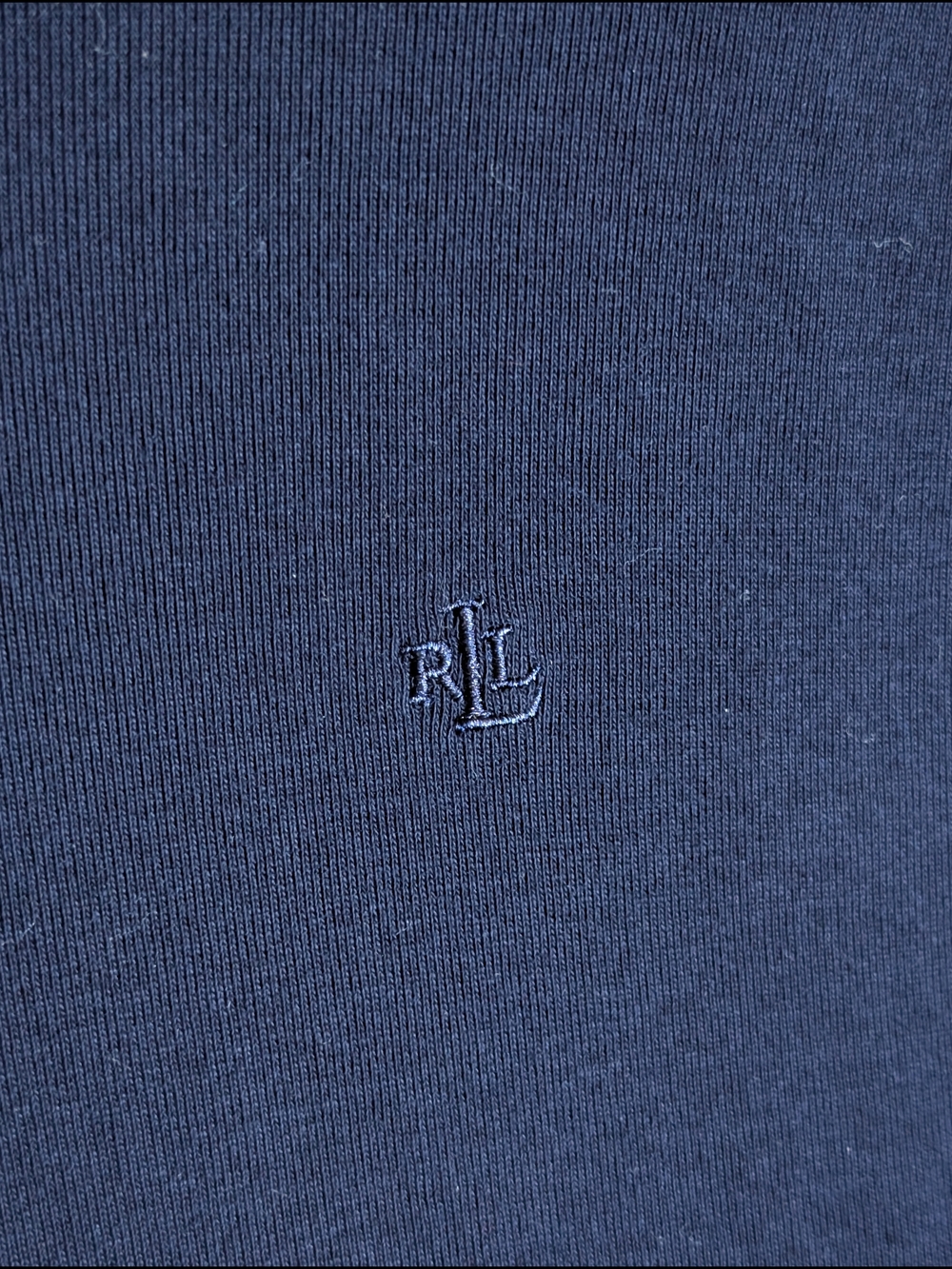 Ralph Lauren Navy Blue 100% Cotton Turtleneck | Small Petite (P/P) - Picture 3 of 7